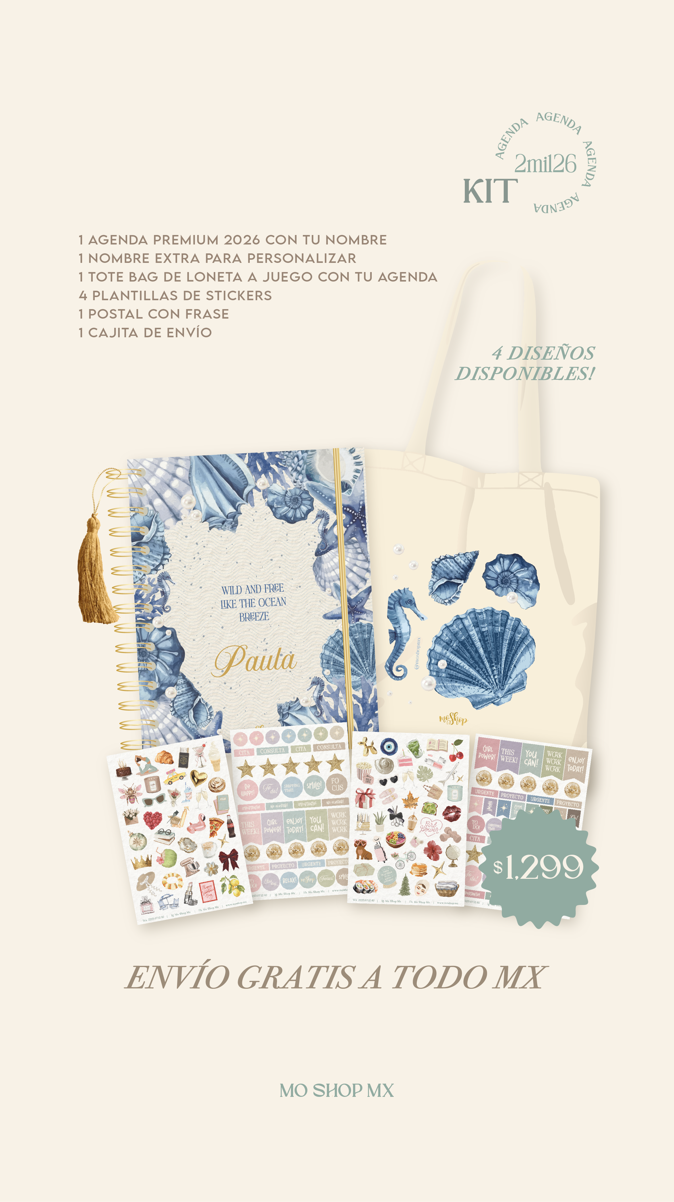 KIT OCEAN AGENDA 2026 - ENVÍO GRATIS